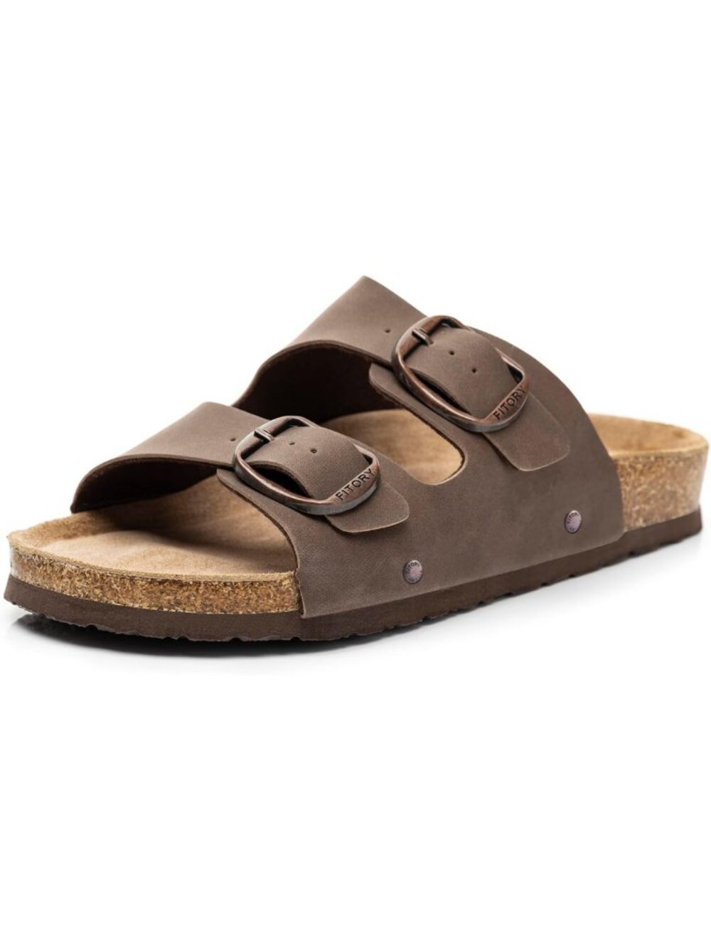Comfortable Open Toe Flat Sandals with Cork Footbed & Arch Support for Women